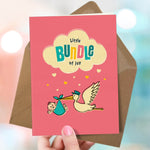 New Baby Girl Card - Little Bundle Of Joy