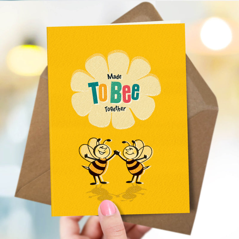 Cute Wedding Or Anniversary Card - Made To Bee together