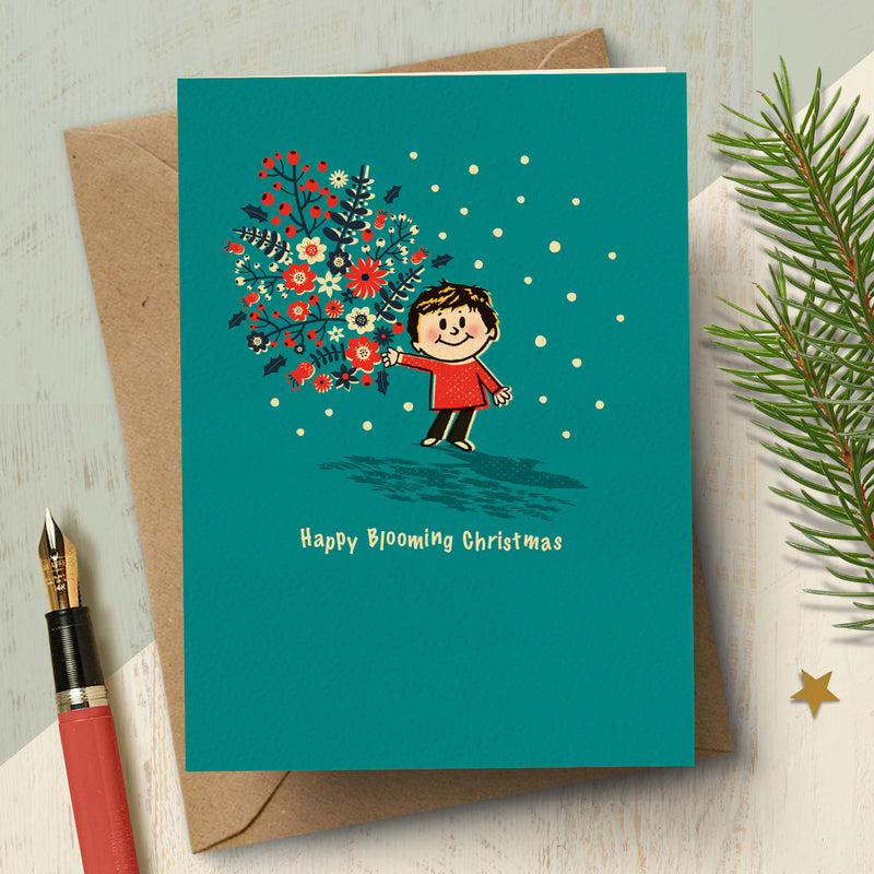 Cute Christmas Card - Happy Blooming Christmas