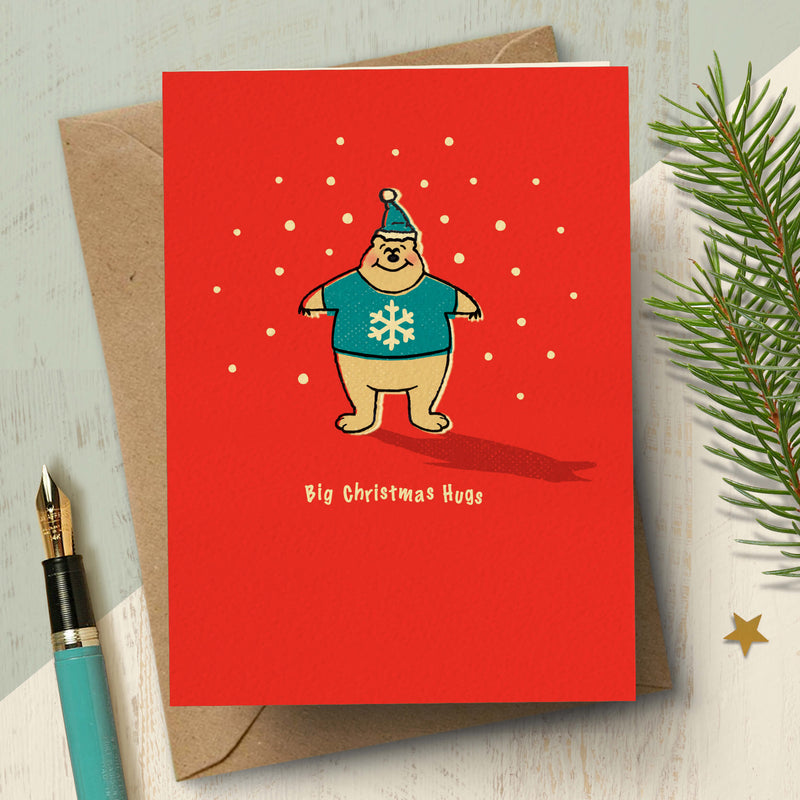Cute Christmas Card - Big Christmas Hugs