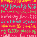 Sister Birthday Card - My Lovely Sis