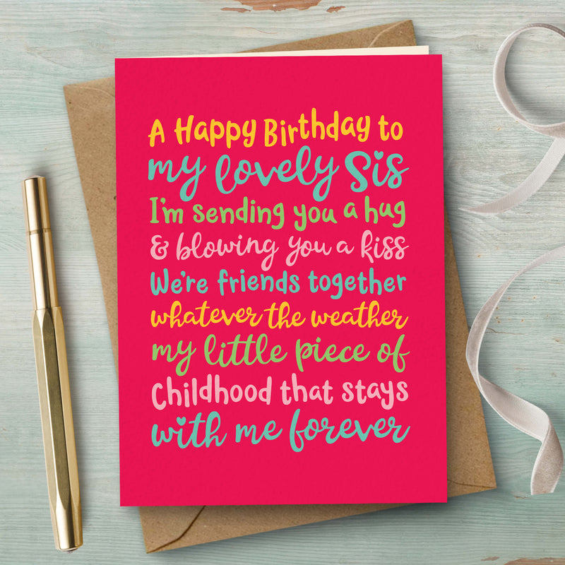 Sister Birthday Card - My Lovely Sis