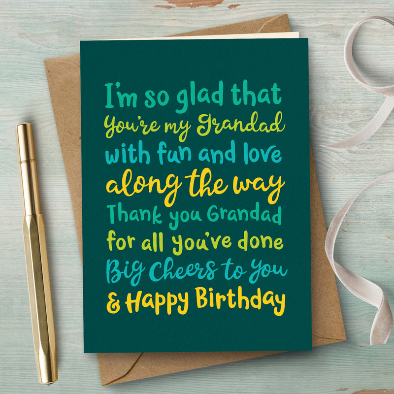 Grandad Birthday Card - Big Cheers For Grandad