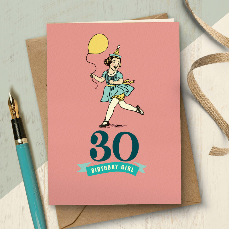 30th Milestone Birthday Girl Card