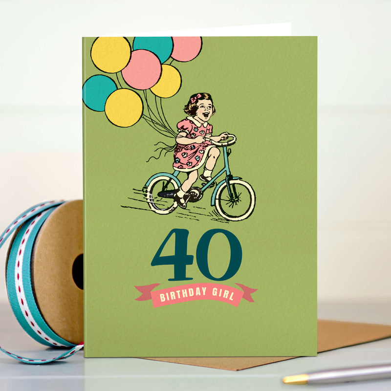 40th Milestone Birthday Girl Card