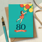 80th Milestone Birthday Girl Card