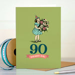 90th Milestone Birthday Girl Card