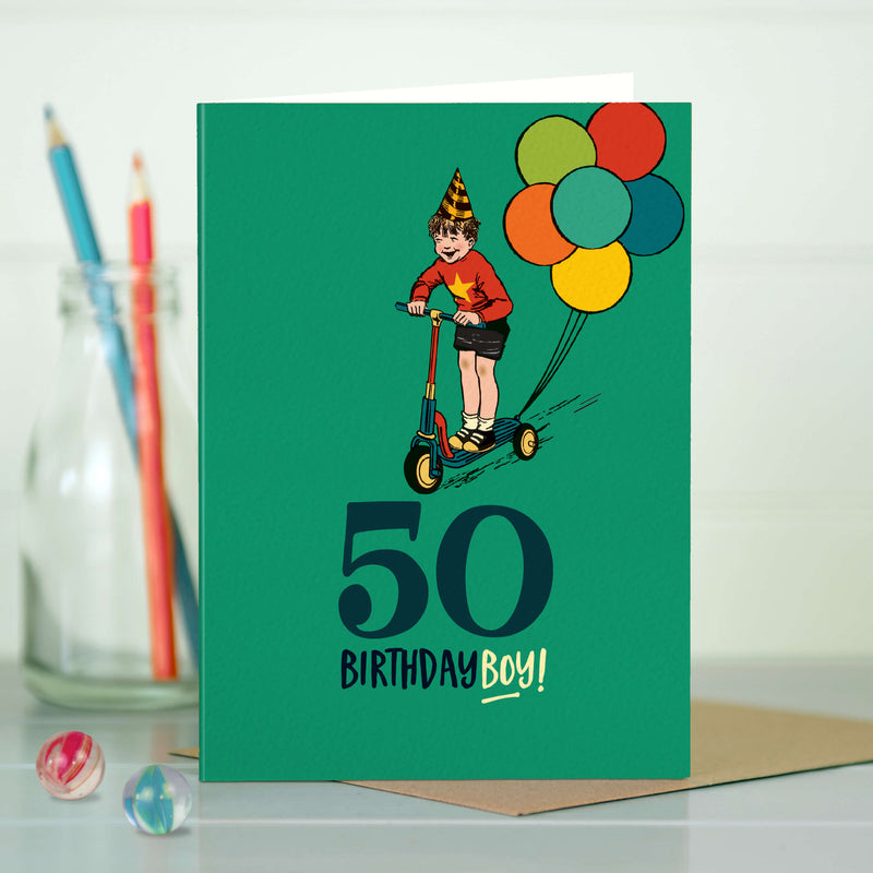 50th Milestone Birthday Boy Card