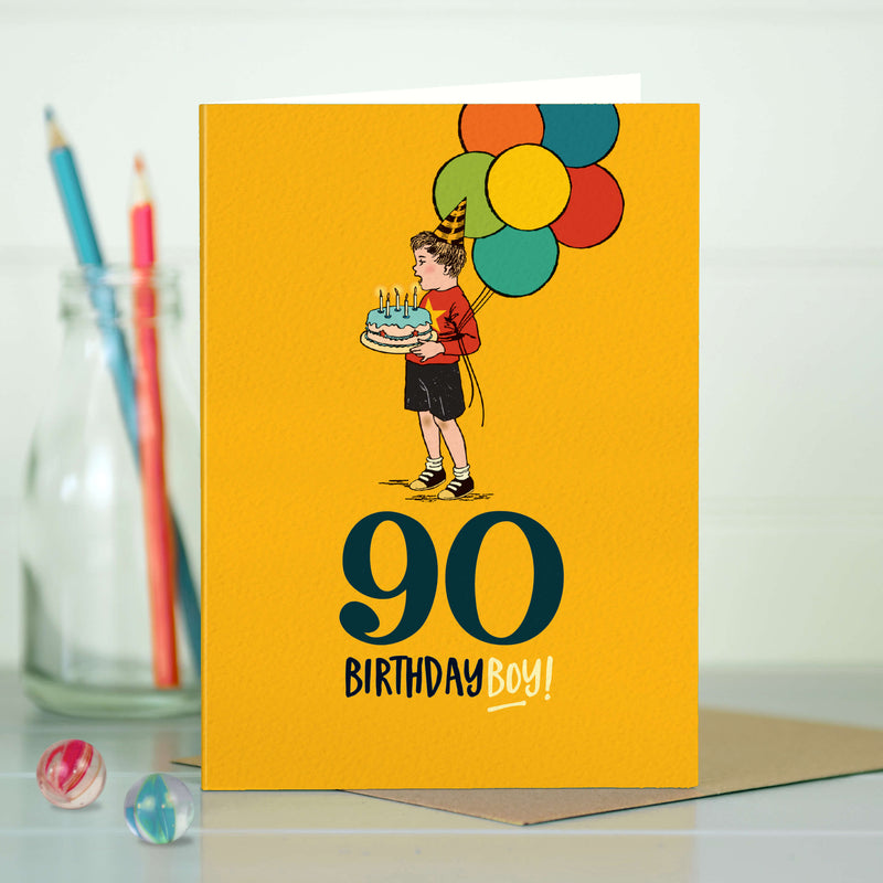90th Milestone Birthday Boy Card